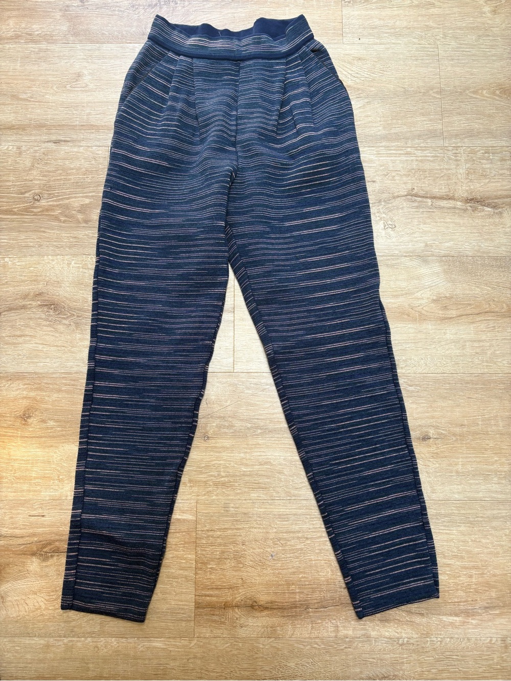 Missoni Navy Knit Pants with Logo Tag